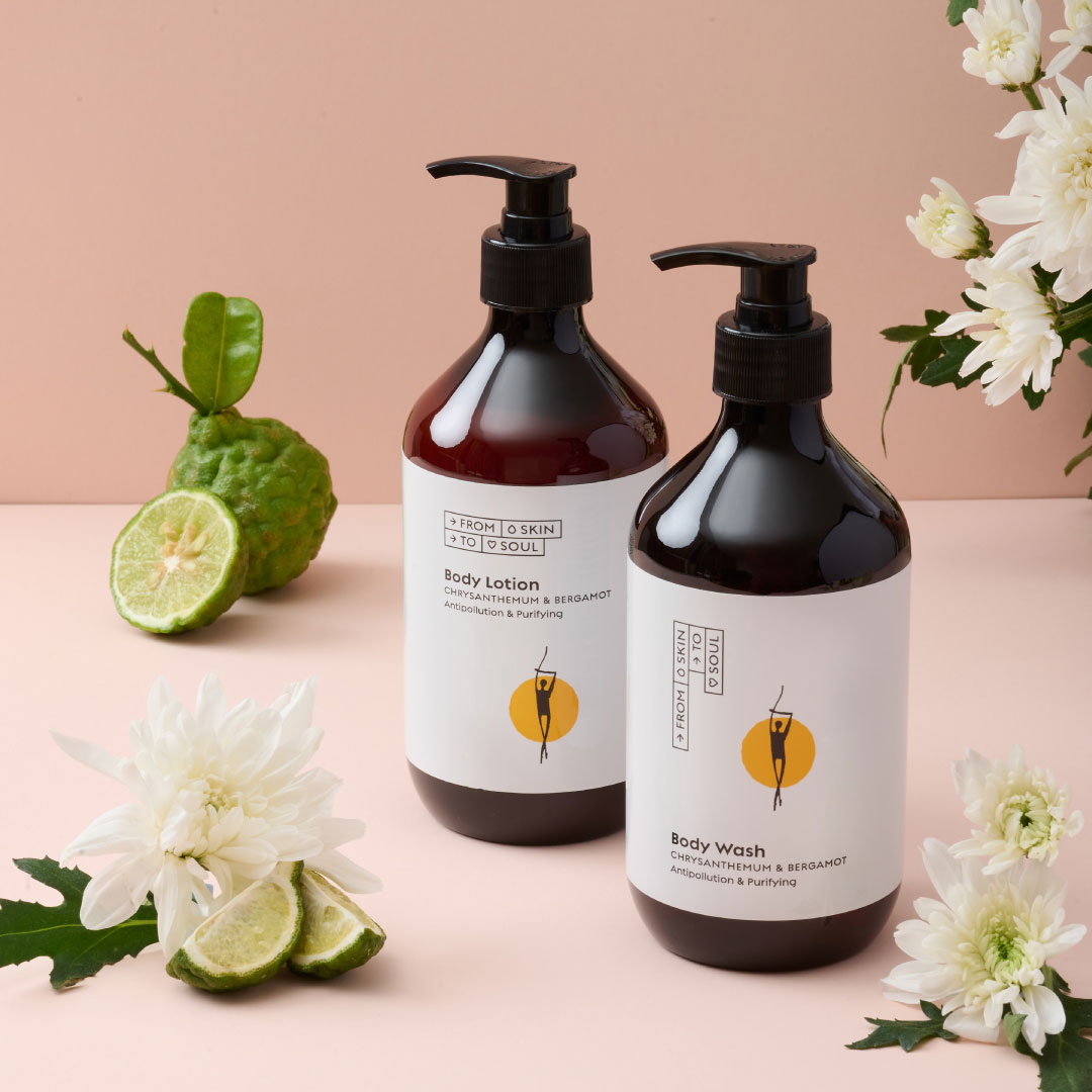 From Skin to Soul body lotion and wash packaging — new brand creation by Brandient