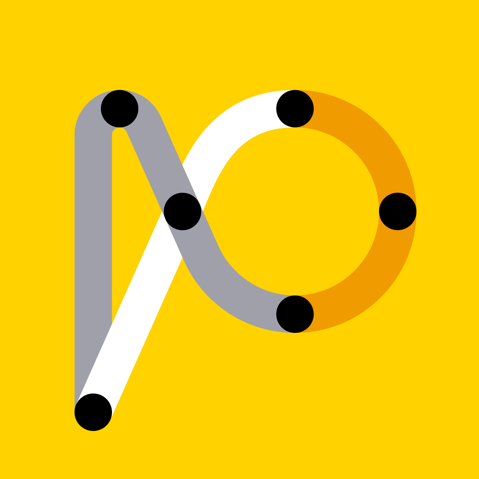 Profit Point connected-node logomark forming a P on yellow background — brand mark by Brandient