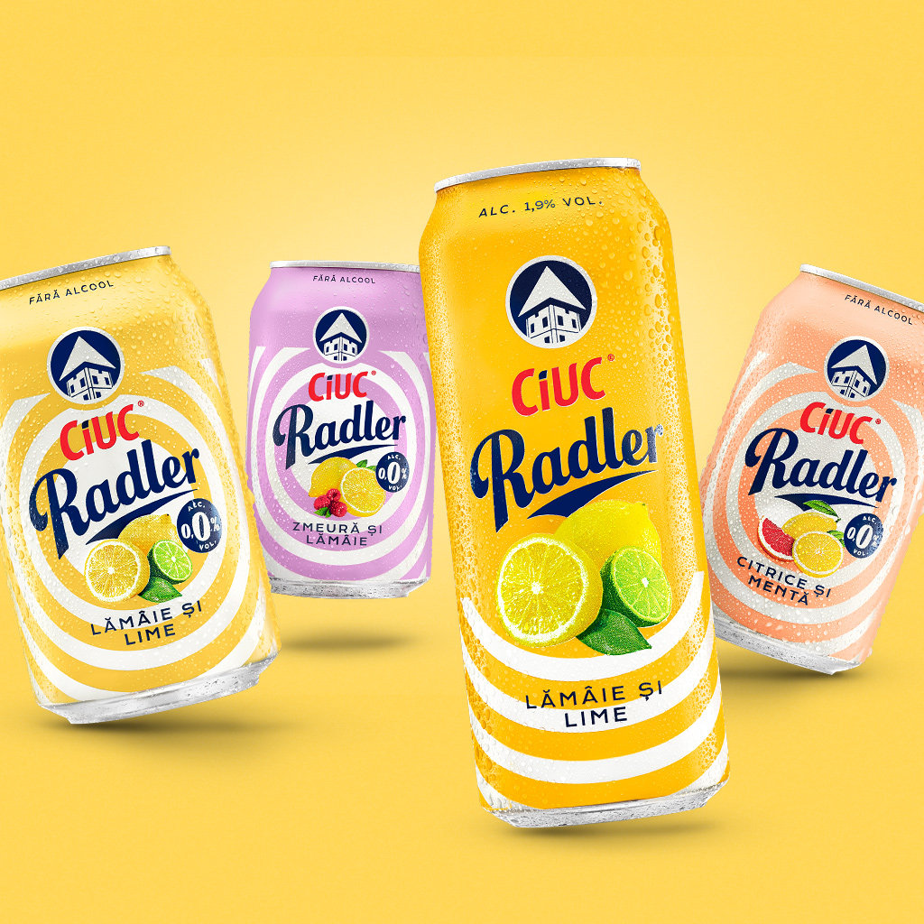 Ciuc Radler product packaging range — design upgrade by Brandient