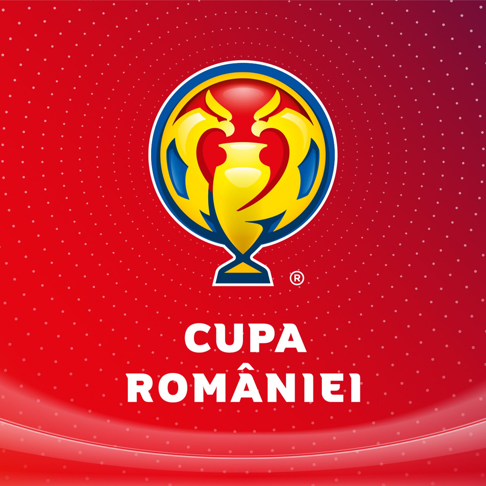 Cupa Romaniei logo — gold trophy crest with eagle wings on red by Brandient